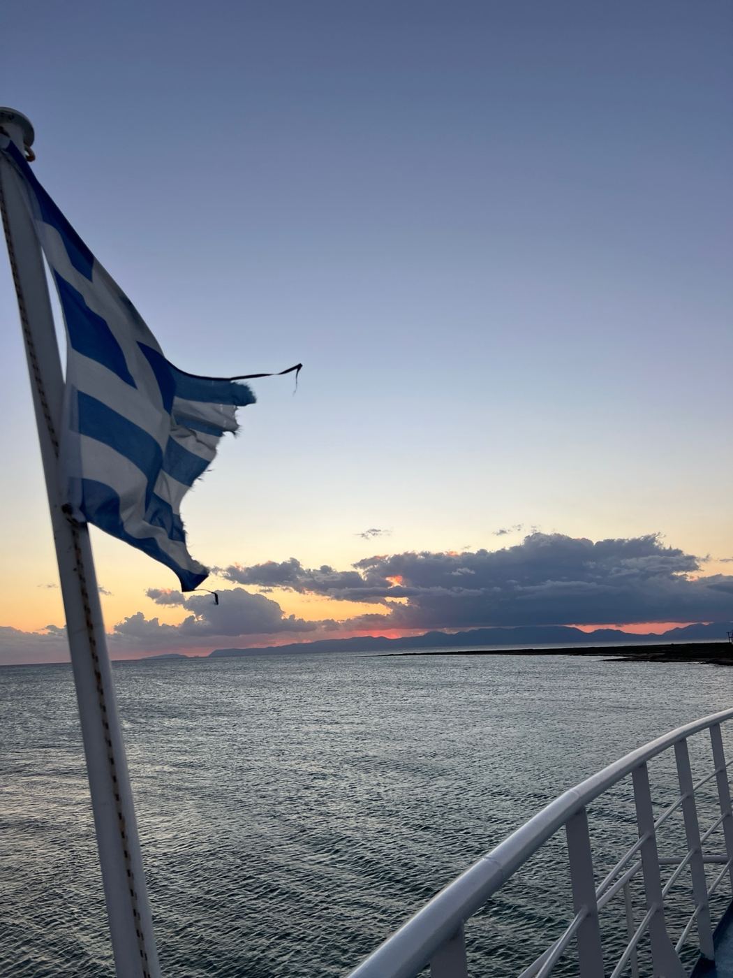 Sunset over the sea at Elafonisos, Greece