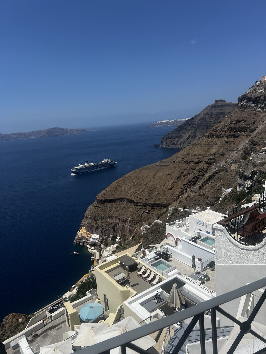 White houses and blue domes in Santorini, Greece